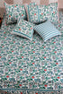 20s Cotton Bedcover in Emerald Floral Jaal Print