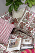 20s Cotton Lumbar Cushion Cover in Floral Block Print