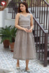 Chambray Cotton Taupe Floral Dress