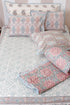20s Cotton Cushion Cover in Block Print with Piping