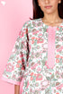 60’s Cotton Zipper Kaftan In Floral Print