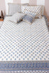 20s Cotton KING SIZE Bed Cover In Floral Block Print