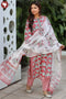 Cambric Cotton Kurta Pant With Dupatta In Floral Block Print