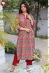 Cambric Cotton Ash Grey Kurta And Pant Set In Floral Block Print