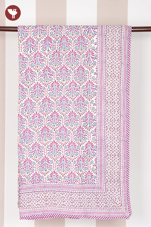 Mul Mul Cotton Quilt in Block Print