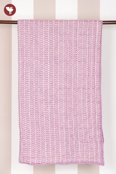 Mul Mul Cotton Quilt in Block Print
