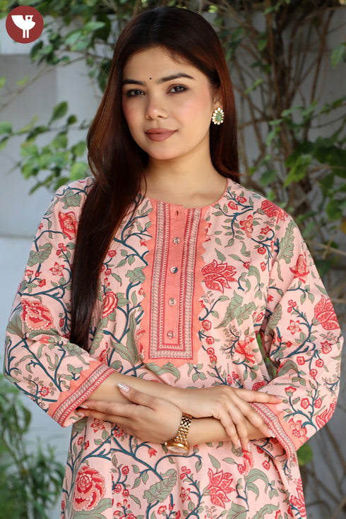 Cambric Cotton Kurta Floral Print