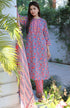 Terry Voile Kurta Pant With Kota Dupatta In Floral Block Print