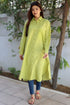 Khaadi Cotton Lime Dress In Block Print