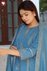 Chanderi Silk Kurta And Set With Dupatta Block Print Steel Blue