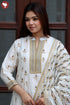 Chanderi Silk Ivory Kurta Pant With Dupatta In Gota Patti