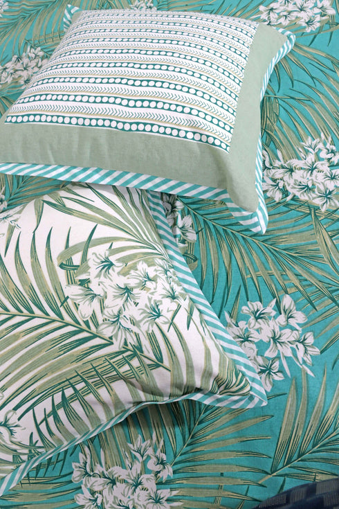20s Cotton Cushion Cover In Foliage Print