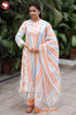 Chanderi Silk Kurta Pant Set With Dupatta Block Print