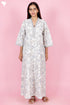 60’s Cotton Full Sleeved Kaftan In Floral Print