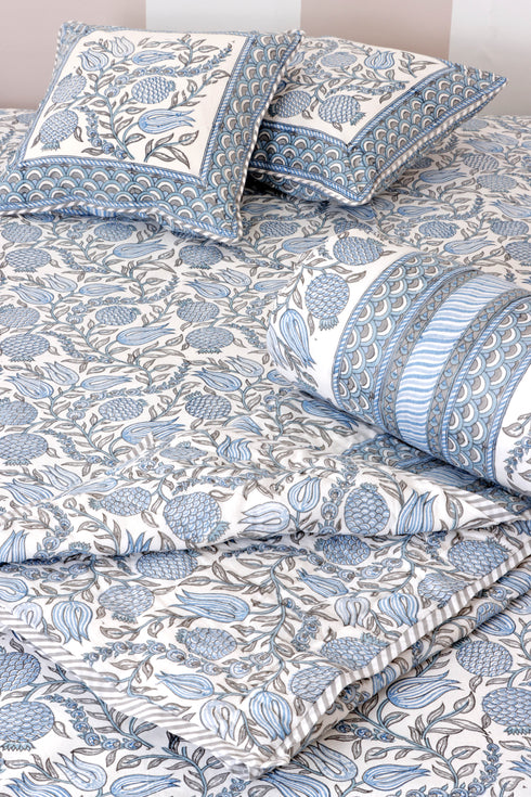 20s Cotton Bed Cover in Block Print