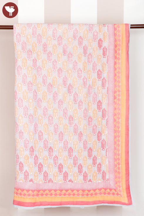 Mulmul Cotton Quilt in Block Print