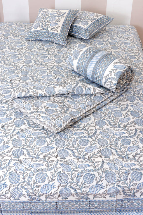 20s Cotton Bed Cover in Block Print