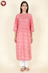 Terry Voile Paneled Kurta And Chiffon Dupatta In Block Print