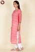 Terry Voile Paneled Kurta And Chiffon Dupatta In Block Print