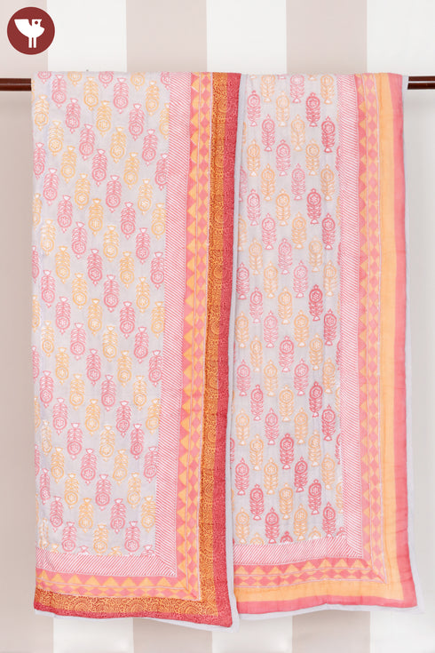 Mulmul Cotton Quilt in Block Print
