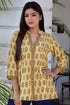 Khaadi Cotton Pintucked Top In Floral Print Mustard