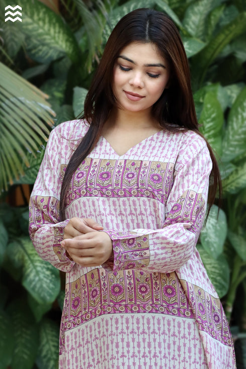 Rayon Soft Pink Tier Dress