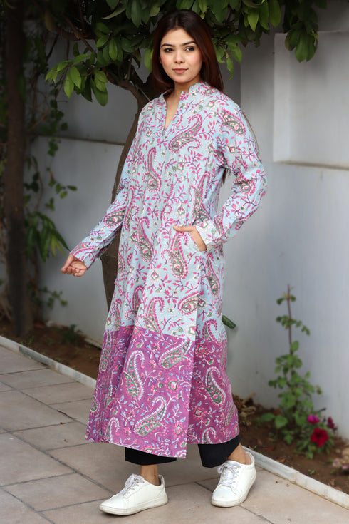 Cambric Cotton Powder Blue Boss Kurta