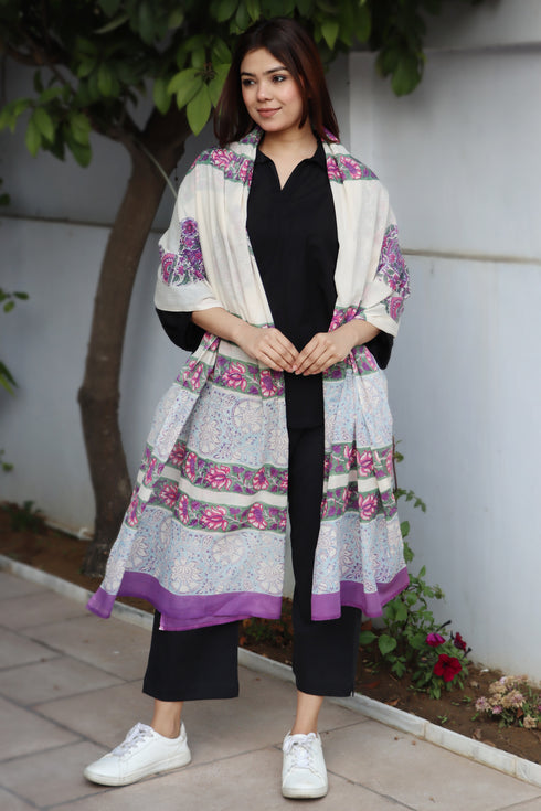 Mulmul Cotton Powder Blue Momo Wrap