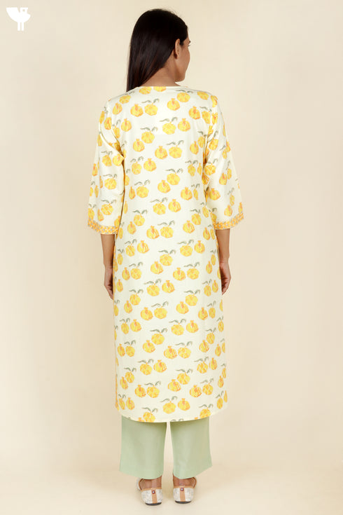 Bizzy Lizzy Kurta Pant Set With Dupatta In Block Print
