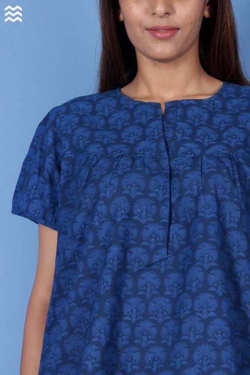 Slub Cotton June Top In Graphic Print