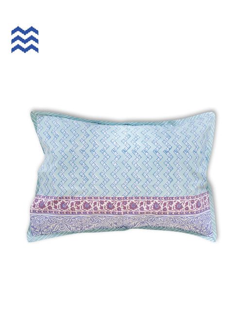 40s Cotton Pillow Cover In Floral BlockPrint