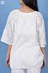 Crepe Cotton Top In White Block Print