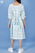 Rayon Pomegranate Dress In Abstract Block Print
