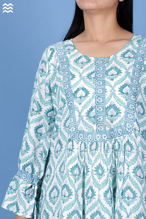 Rayon Slub Amalfi Dress in Block Print