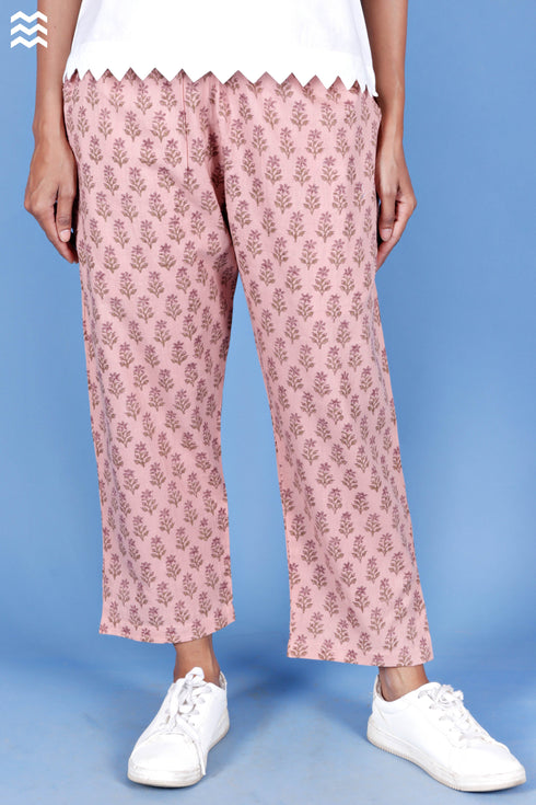 Khaadi Cotton Rose Pant In Block Print