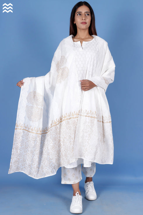 Mulmul Cotton Wrap In Block Print