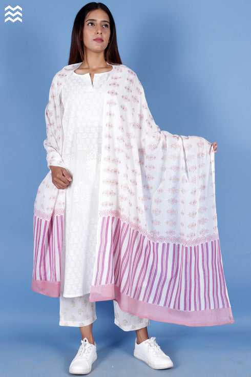 Mulmul Cotton Wrap In Block Print