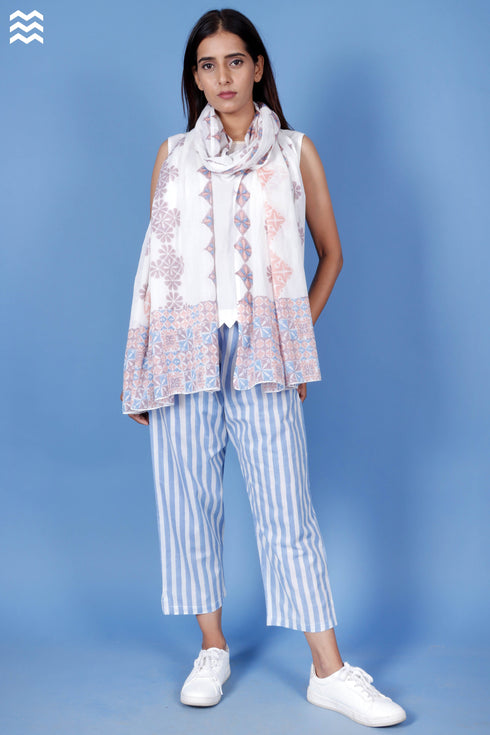 Mulmul Cotton Wrap In Block Print