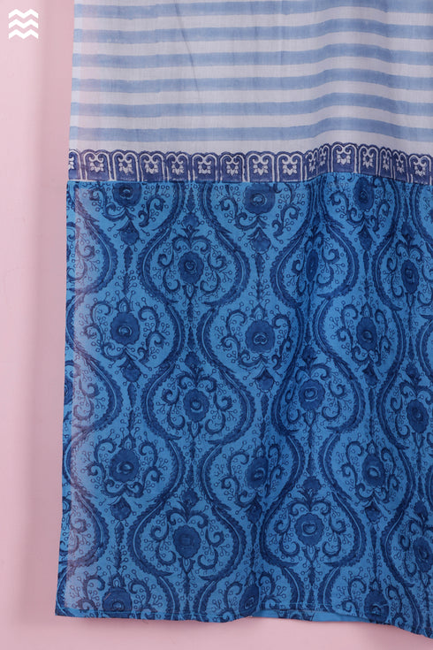 Mulmul Cotton Wrap In Graphic Block Print