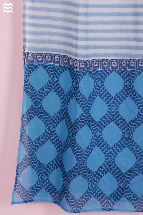 Mulmul Cotton Wrap In Graphic Block Print
