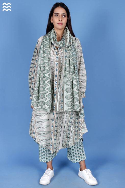 Mulmul Cotton Wrap In Block Print