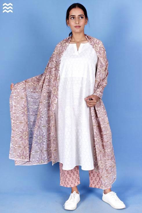 Mulmul Cotton Wrap In Block Print