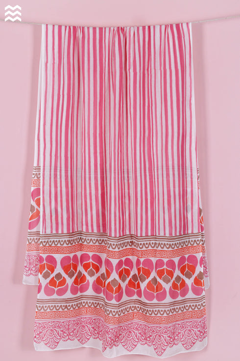 Mulmul Cotton Wrap In Block Print