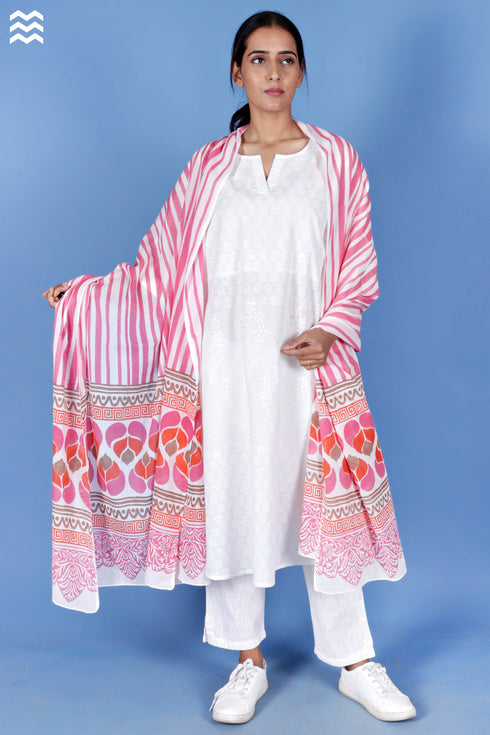 Mulmul Cotton Wrap In Block Print