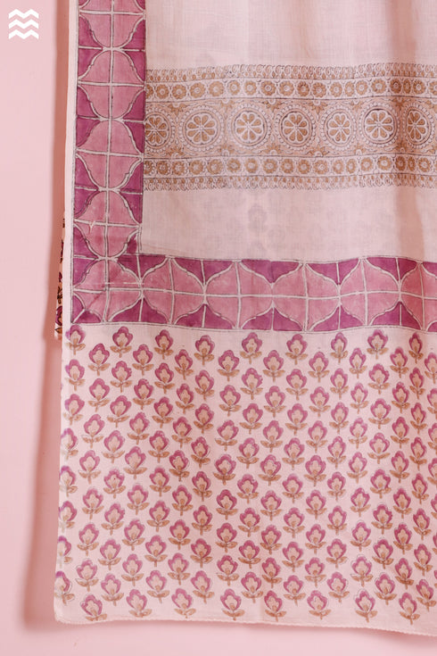 Mulmul Cotton Pink-Beige Momo Wrap (Drapes)