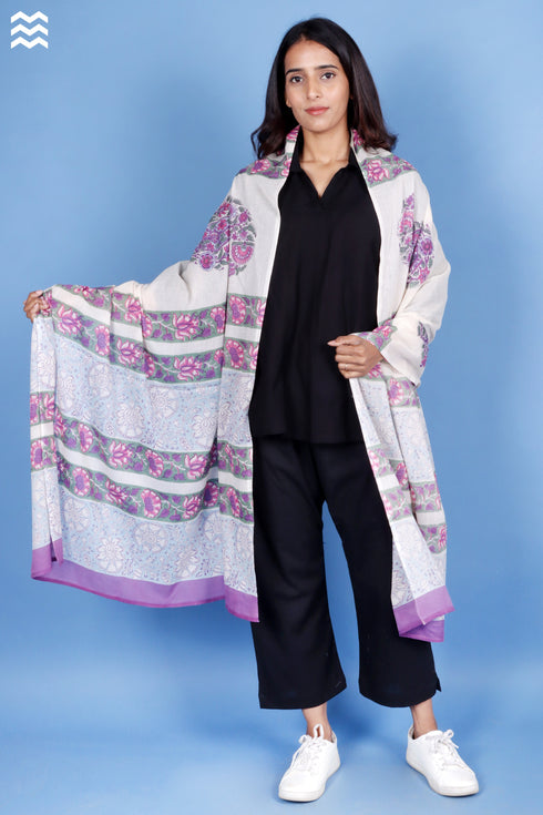 Mulmul Cotton Powder Blue Momo Wrap