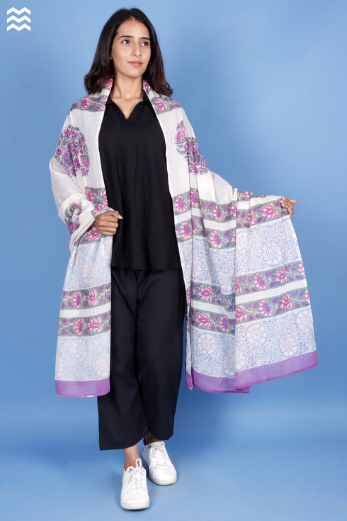 Mulmul Cotton Powder Blue Momo Wrap