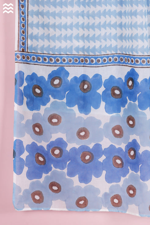 Mulmul Cotton Momo WrapIn Floral Block Print