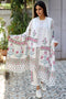 100% Mul Mul Cotton White Momo Wrap in Floral Block Print
