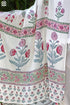 100% Mul Mul Cotton White Momo Wrap in Floral Block Print